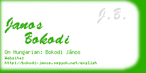 janos bokodi business card